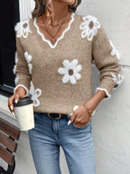 Veloura Bloom™ Floral Knit Pullover Sweater
