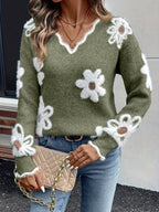 Veloura Bloom™ Floral Knit Pullover Sweater