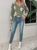 Veloura Bloom™ Floral Knit Pullover Sweater
