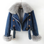 Arctic Belle™ | Faux-Fur Denim Jacket